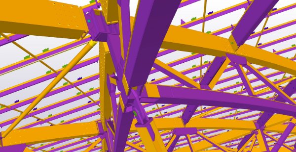 Example of a 3D frame model (Image courtesy of Trimble Solutions (UK) Ltd.)
