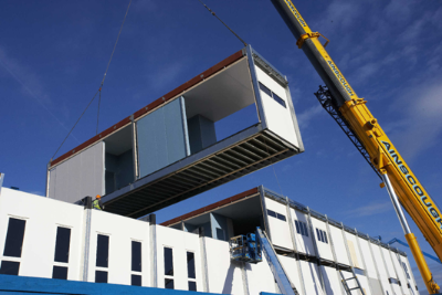 Typical partially open-sided module used in a hospital building (Image courtesy of Yorkon)