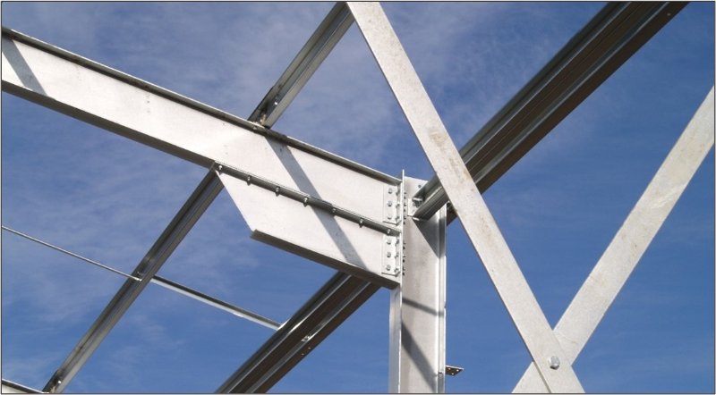 Bolted haunch plate connection (photo courtesy of North Lincs Structures)