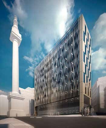 The completed building