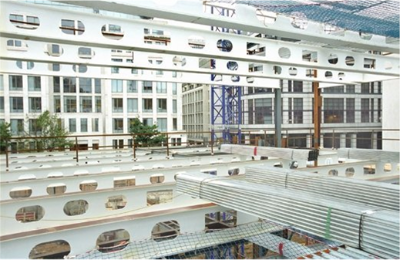 Fabricated beams with large web openings of various shapes