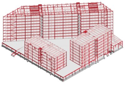 Model showing Site C’s steelwork and podium level