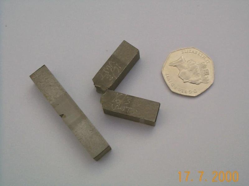 V-notch impact test specimen