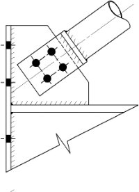 Typical bracing connection to a gusset plate