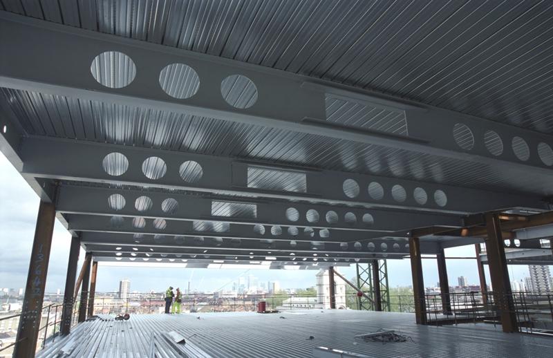 Composite beam with stiffened web openings (Image courtesy of FABSEC Ltd.)