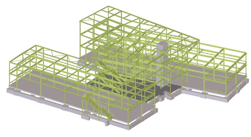 Model of the steel frame
