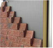 Use of brick slips attached to steel backing system (Image courtesy of Kingspan Panels and profiles)