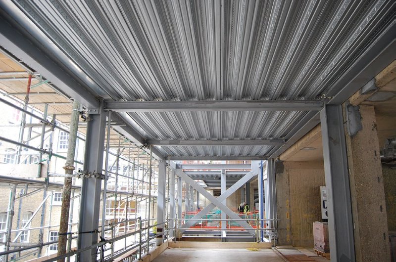 The new steel-braced cores have been moved to the rear façade