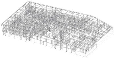 The steel frame model of the school