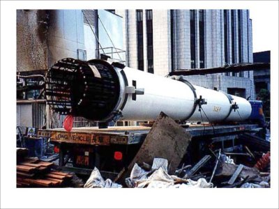 Reinforced hollow section arriving on site