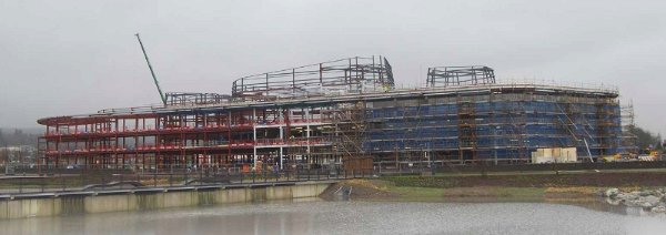 Three large rooftop pods will house the college’s plant equipment
