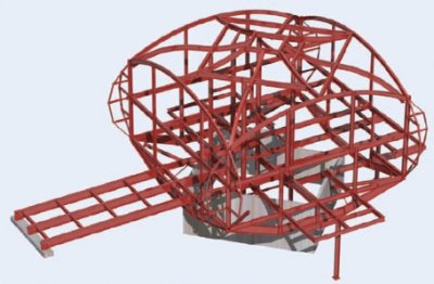 Structural steel skeleton The roof was the only part of the frame made of curved steel