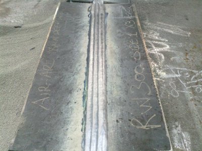 Example of a weld procedure test piece (Image courtesy of Mabey Bridge Ltd.)