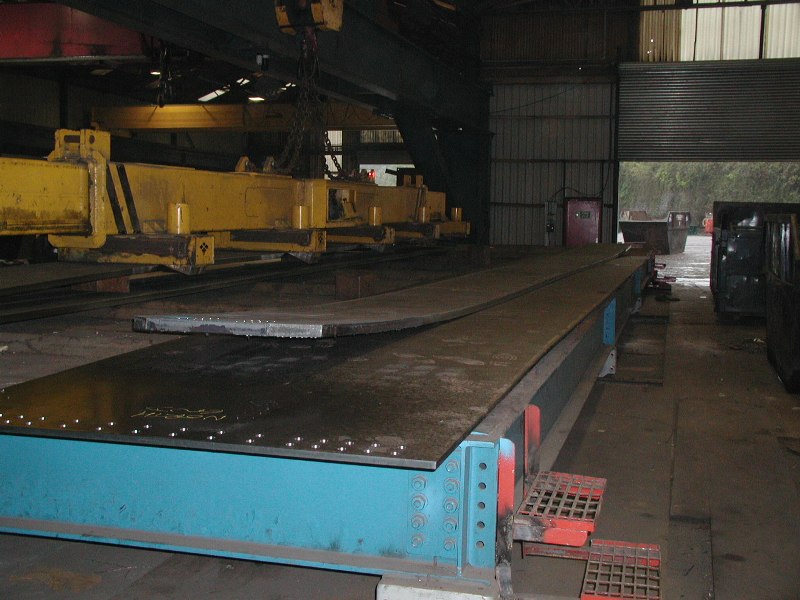 Example of plate distortion following cutting (Image courtesy of Mabey Bridge Ltd.)