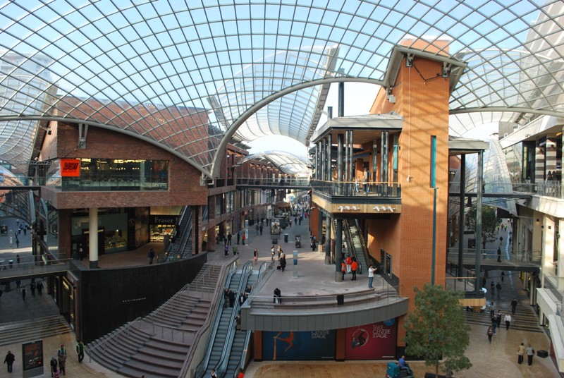 Complex structural steelwork at Cabot Circus, Bristol (Image courtesy of S.H.Structures Ltd.)