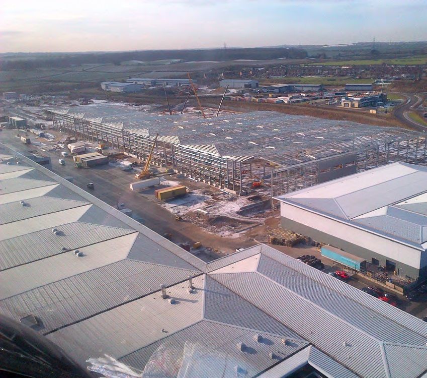 Three interlinked portal-framed structures form the distribution centre