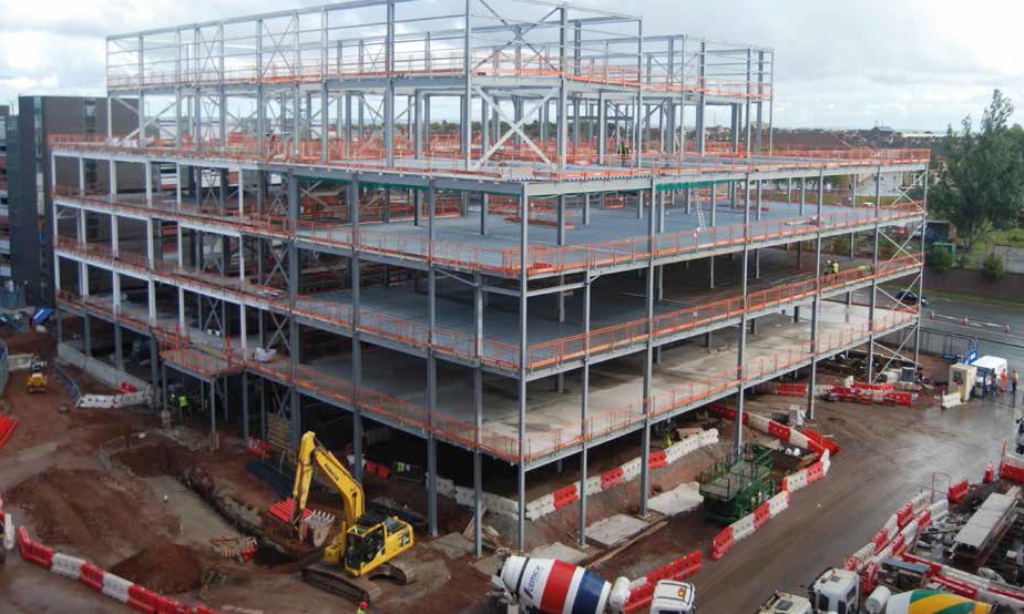 The CSSB takes shape quickly with the aid of steel construction